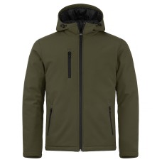 CLIQUE PADDED HOODY SOFTSHELL JACKET FOG GREEN
