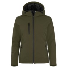 CLIQUE PADDED HOODY SOFTSHELL JACKET WOMEN FOG GREEN