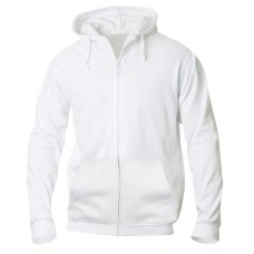 CLIQUE BASIC HOODY FULL ZIP WHITE