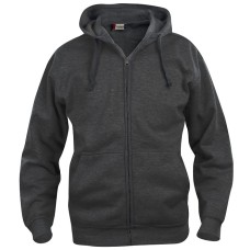 CLIQUE BASIC HOODY FULL ZIP ANTRACIT MELANGE