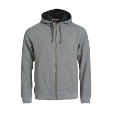 CLIQUE CLASSIC HOODY FULL ZIP GREY MELANGE