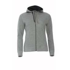 CLIQUE CLASSIC HOODY FULL ZIP WOMEN GREY MELANGE
