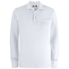 CLIQUE BASIC POLO L/S POCKET WHITE