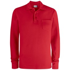CLIQUE BASIC POLO L/S POCKET RED