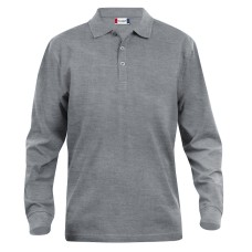 CLIQUE CLASSIC LINCOLN L/S POLO GREY MELANGE