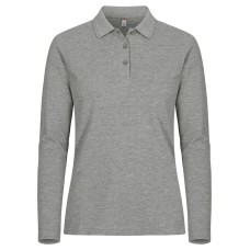 CLIQUE MANHATTAN WOMEN L/S POLO GREY MELANGE