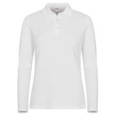 CLIQUE STRETCH PREMIUM POLO WOMEN L/S WHITE