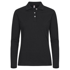 CLIQUE STRETCH PREMIUM POLO WOMEN L/S BLACK