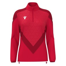 ANORA WMN 1/4 ZIP TOP RED/DRED
