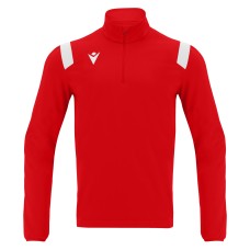 GANGE 1/4 ZIP TOP RED/WHT
