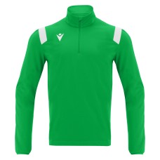 GANGE 1/4 ZIP TOP GRN/WHT