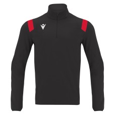 GANGE 1/4 ZIP TOP BLK/RED