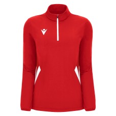MAIRA WOMAN 1/4 ZIP TOP RED/WHT