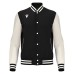 FIDDLE VARSITY COLLEGE JACKET BLK/OFFWHT